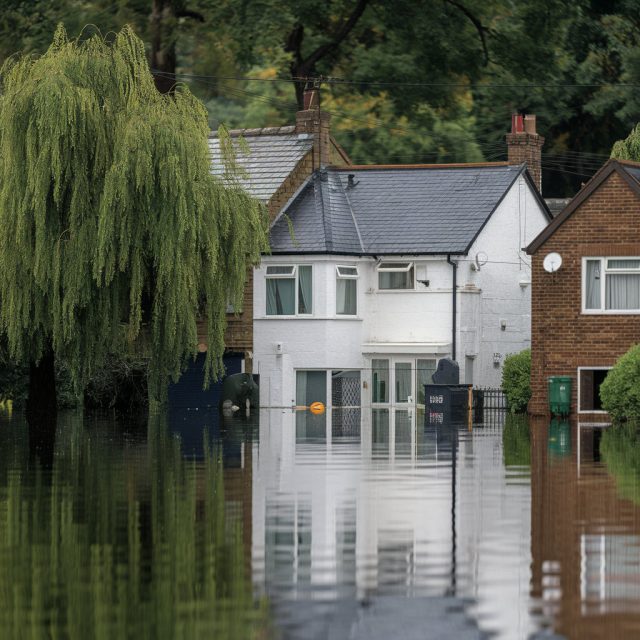 UK homes and streets flooded